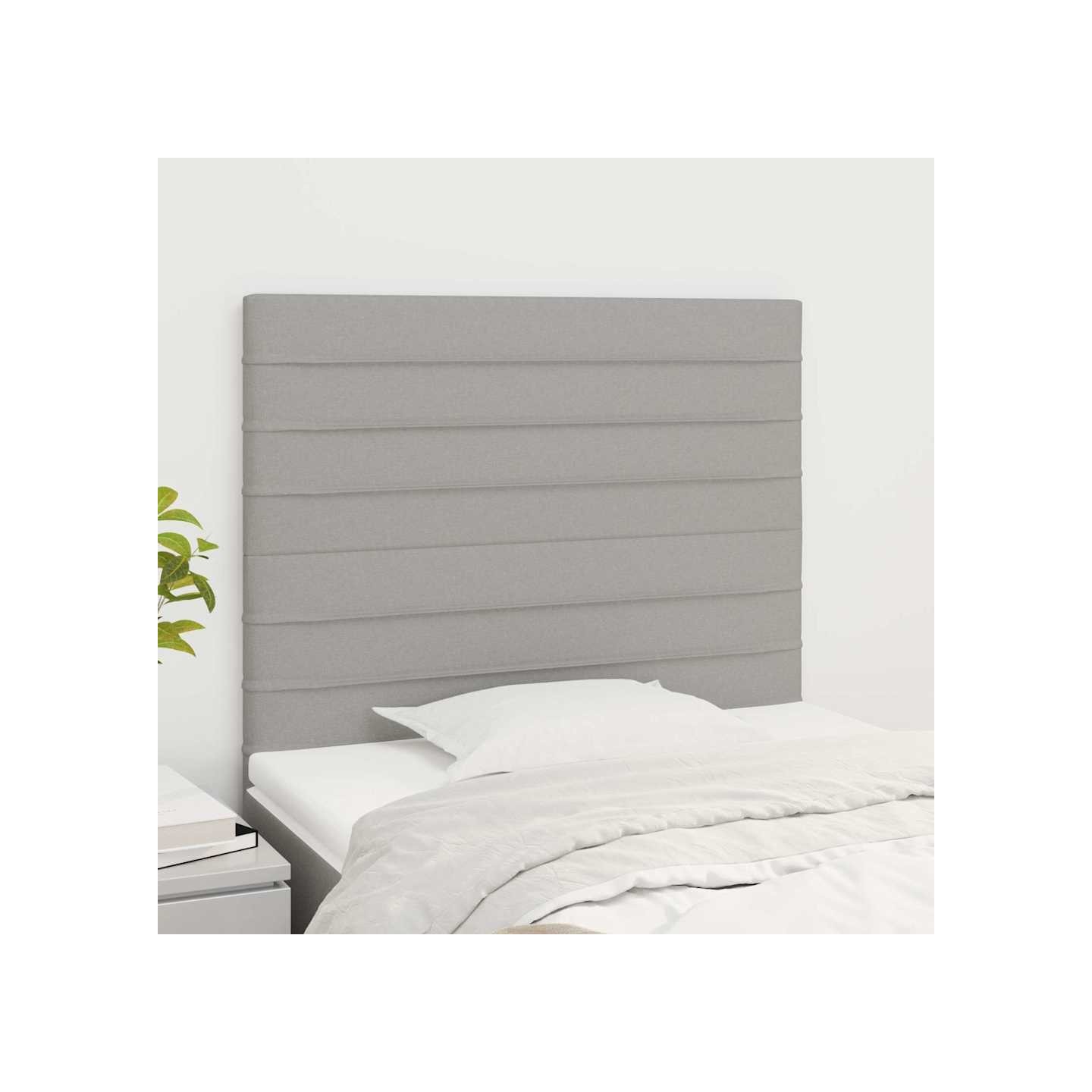 Tête de lit Gris clair 80x5x118/128 cm Tissu