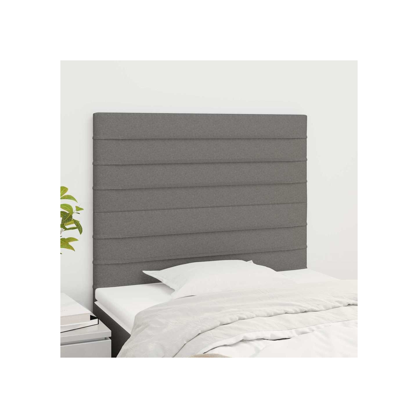 Tête de lit Gris foncé 80x5x118/128 cm Tissu