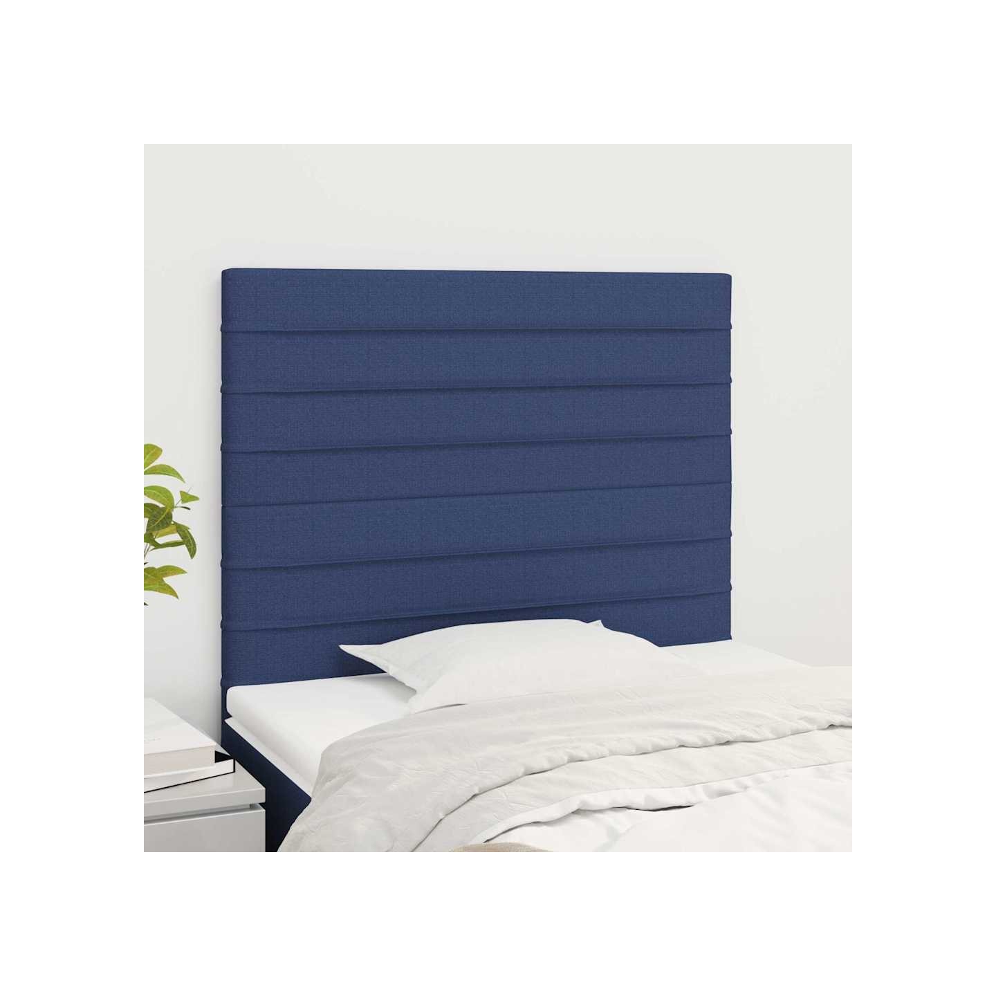 Tête de lit Bleu 80x5x118/128 cm Tissu