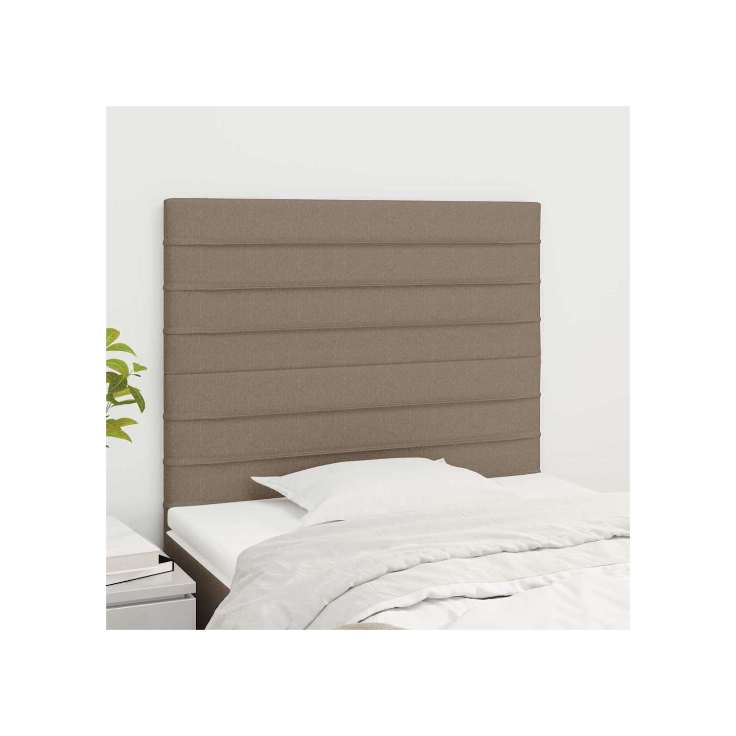 Tête de lit Taupe 80x5x118/128 cm Tissu