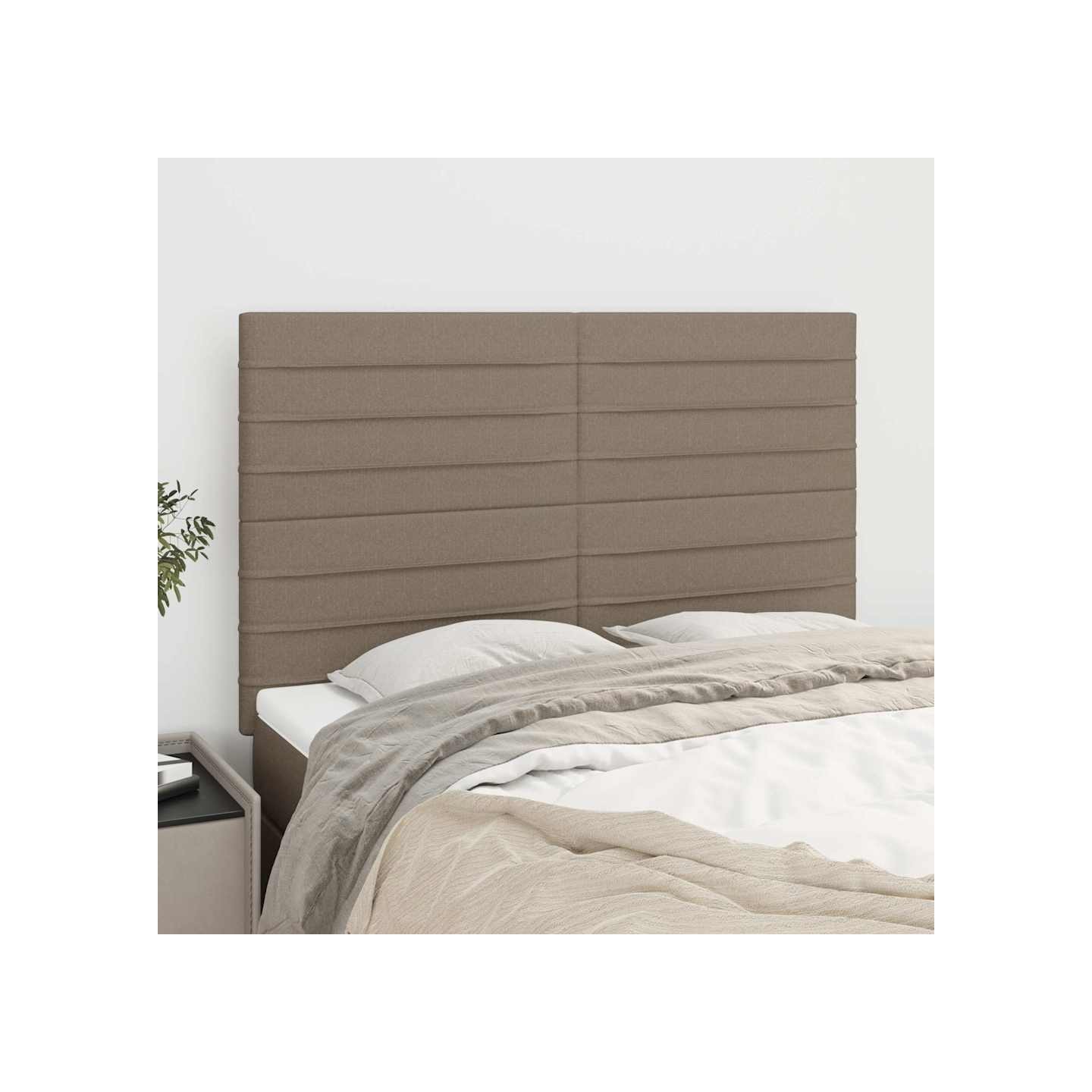 Tête de lit Taupe 144x5x118/128 cm Tissu