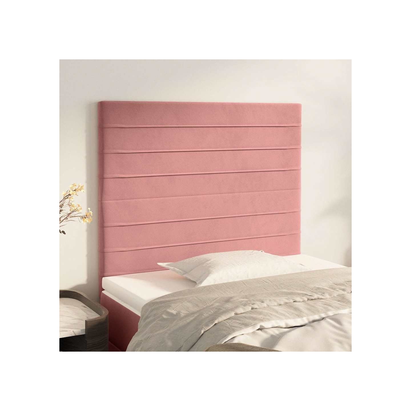 Tête de lit Rose 90x5x118/128 cm Velours