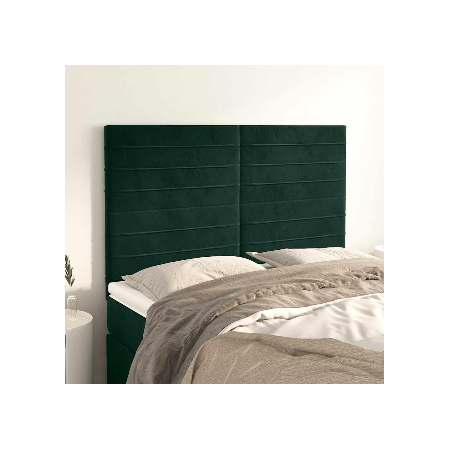 Tête de lit Vert foncé 144 x 5 x 118/128 cm Velours