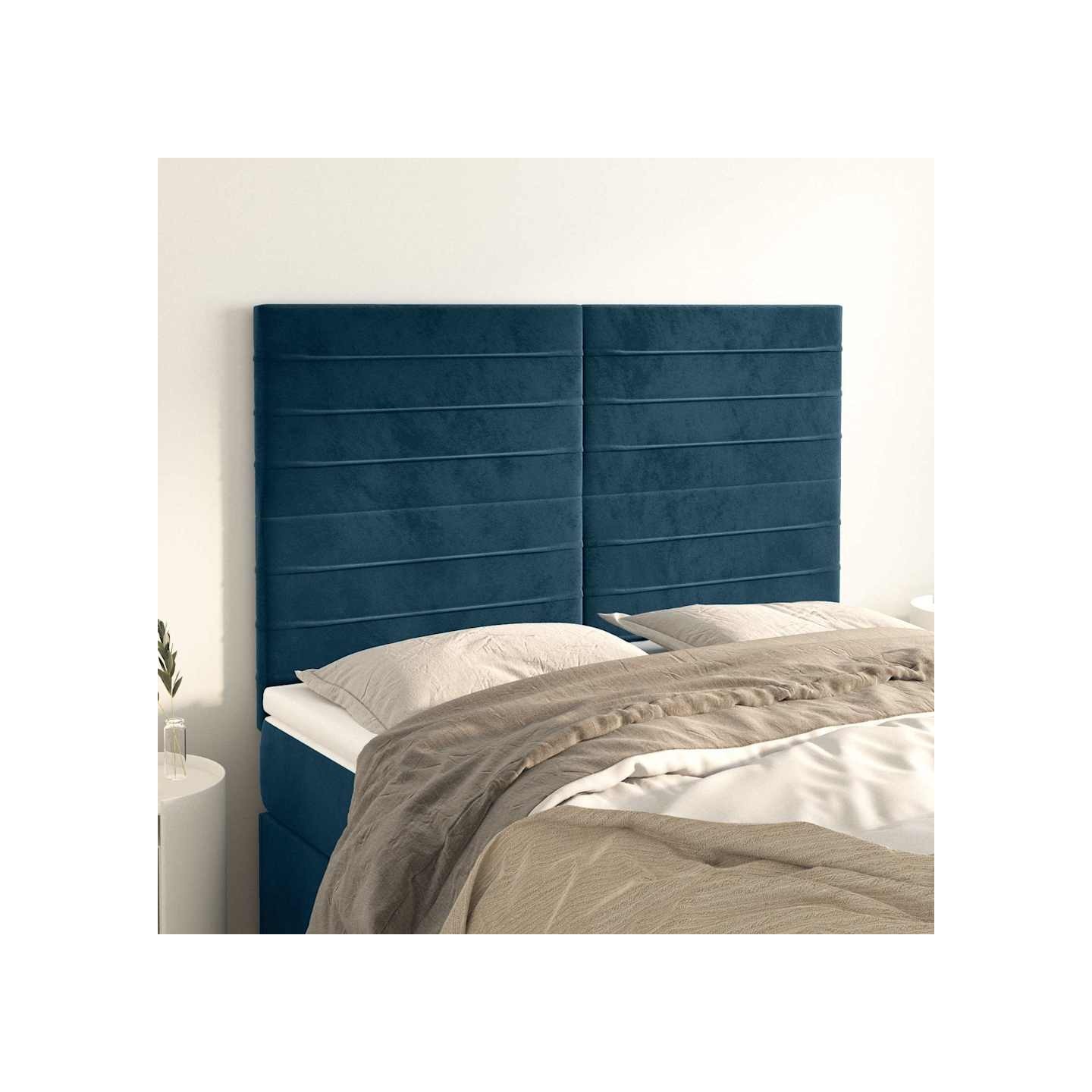 Tête de lit Bleu foncé 144 x 5 x 118/128 cm Velours