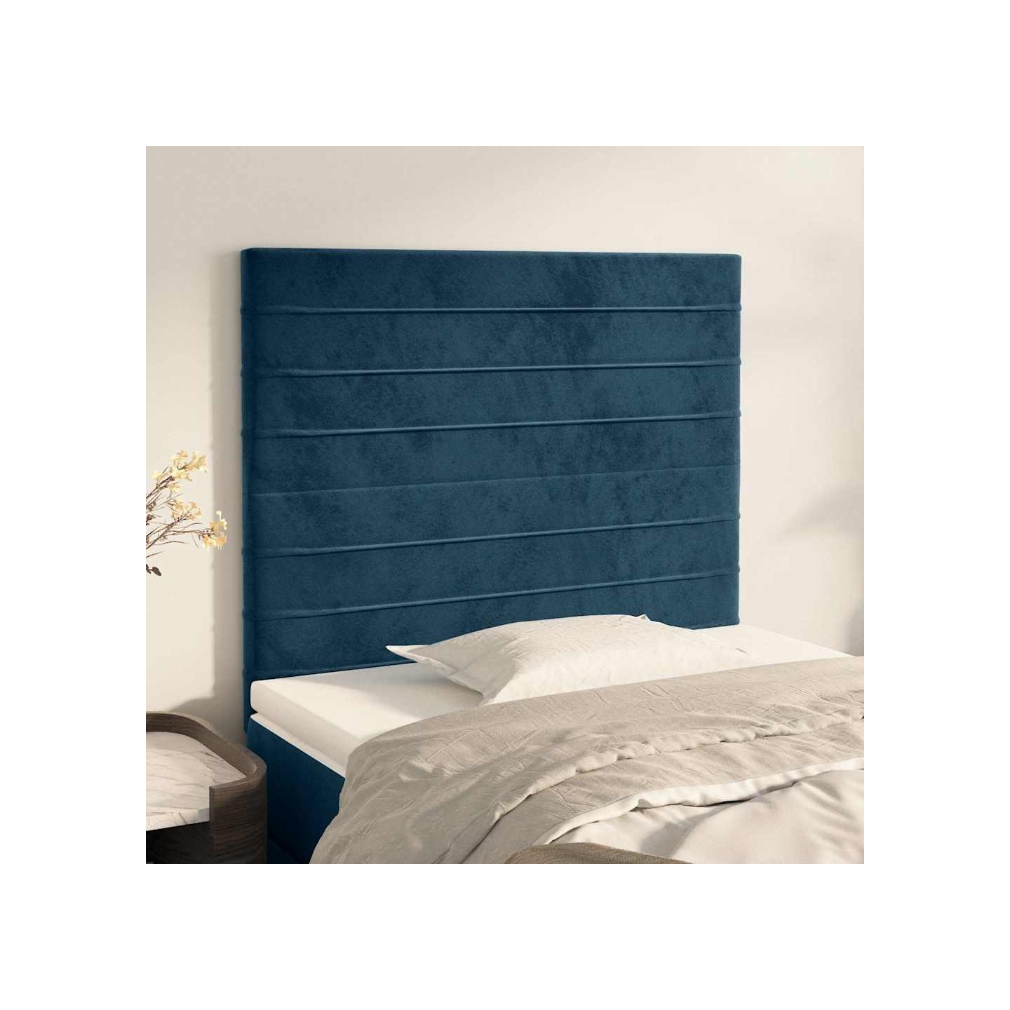 Tête de lit Bleu foncé 90x5x118/128 cm Velours