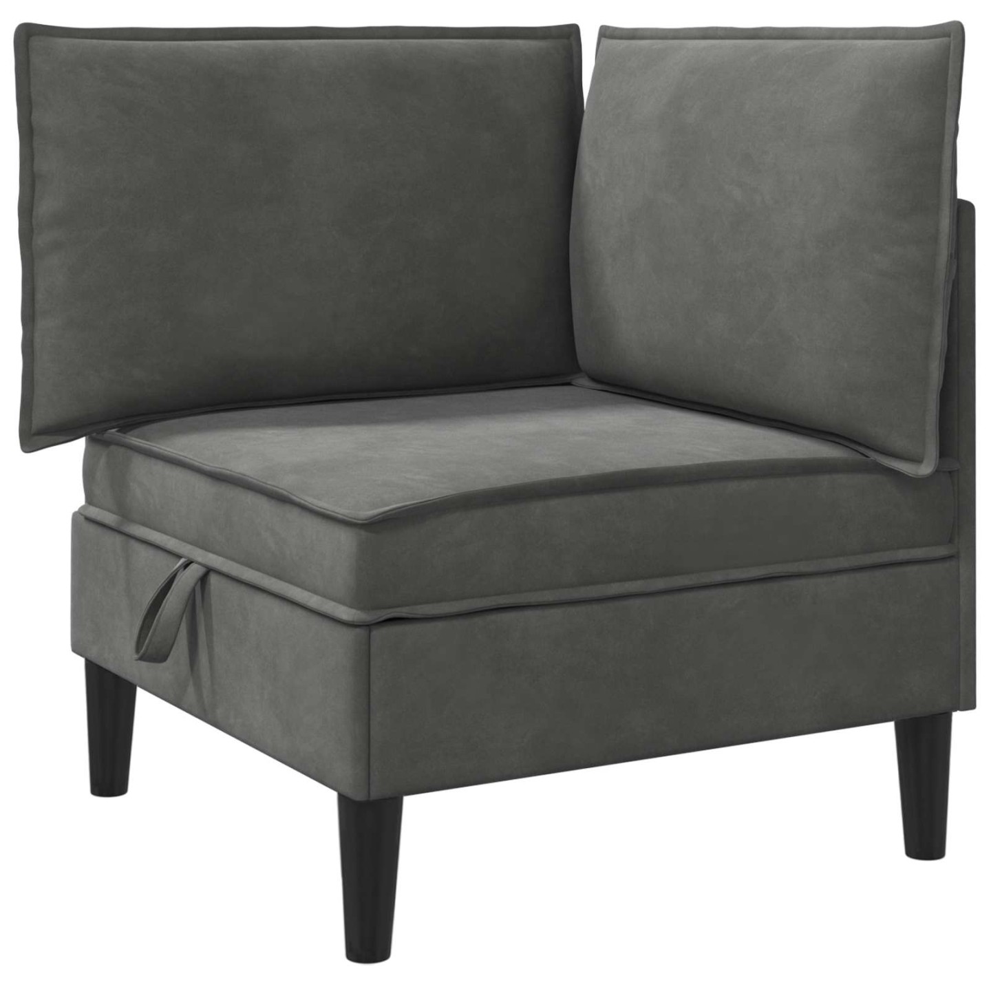 Sofa avec rangement Gris foncé Velours