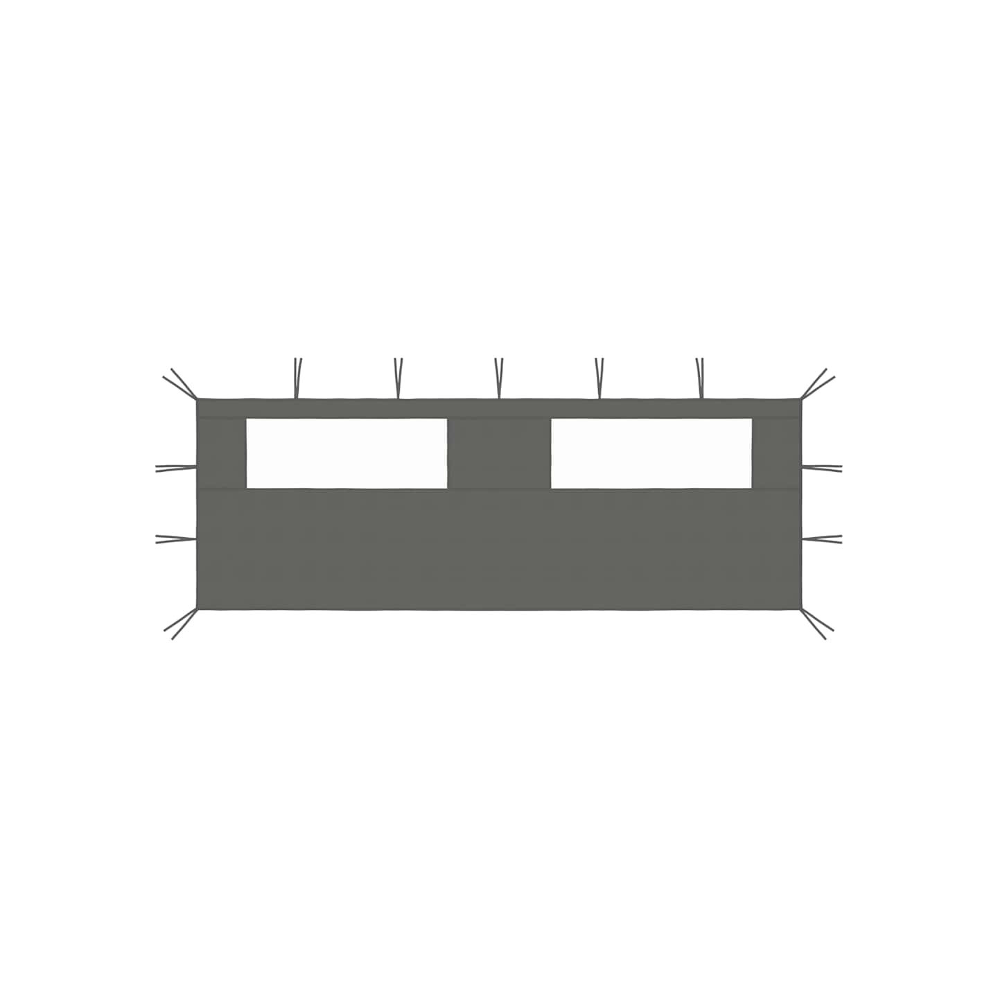 Paroi latérale de belvédère avec fenêtres 6x2 m Anthracite