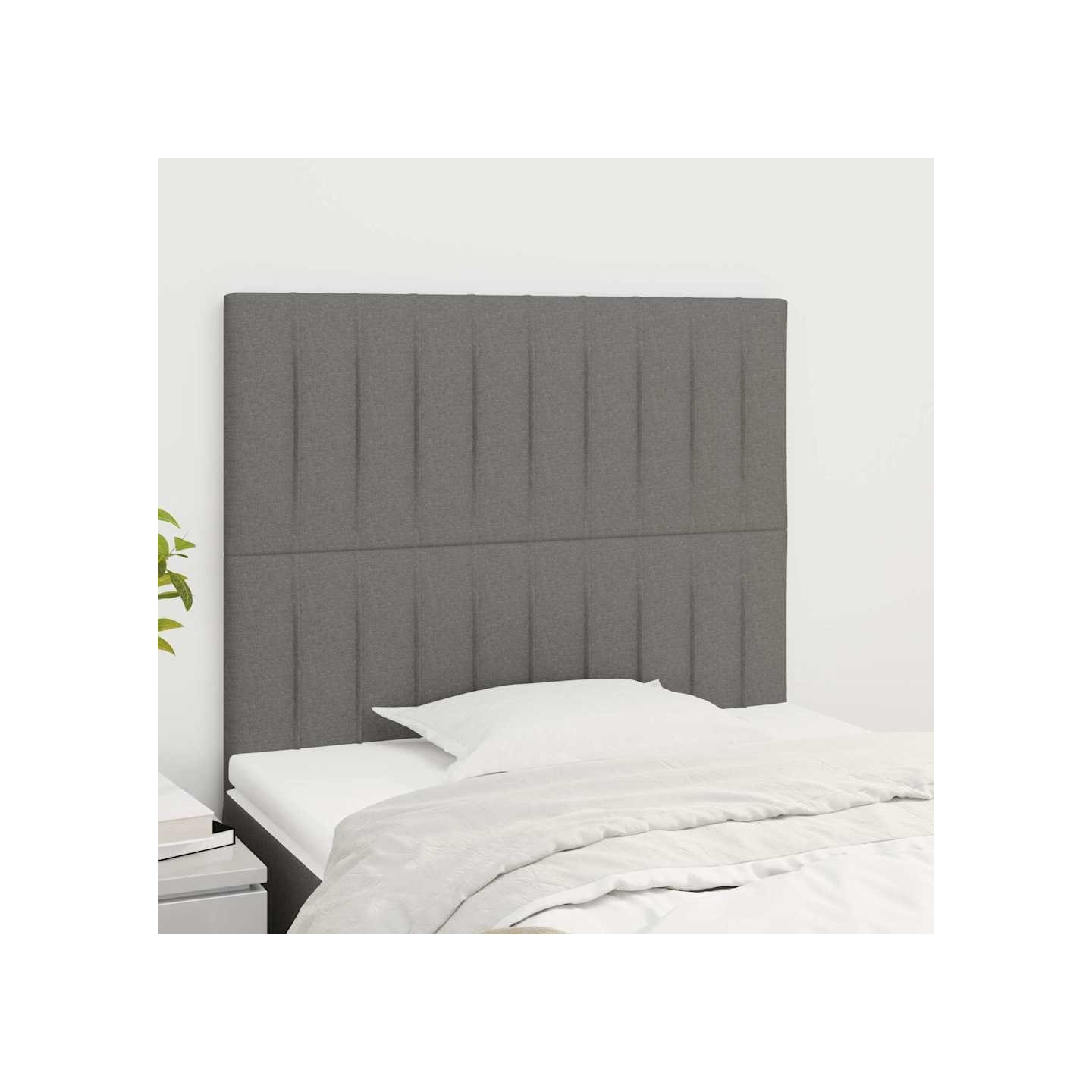 Tête de lit Gris foncé 90x5x118/128 cm Tissu