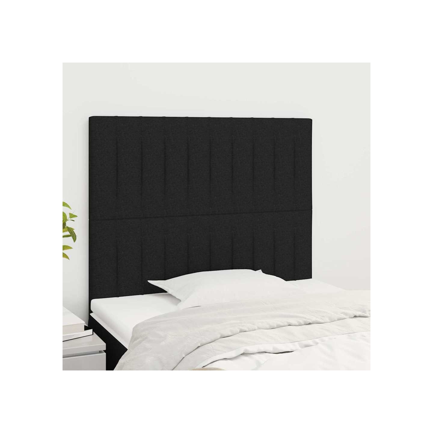 Tête de lit Noir 90x5x118/128 cm Tissu