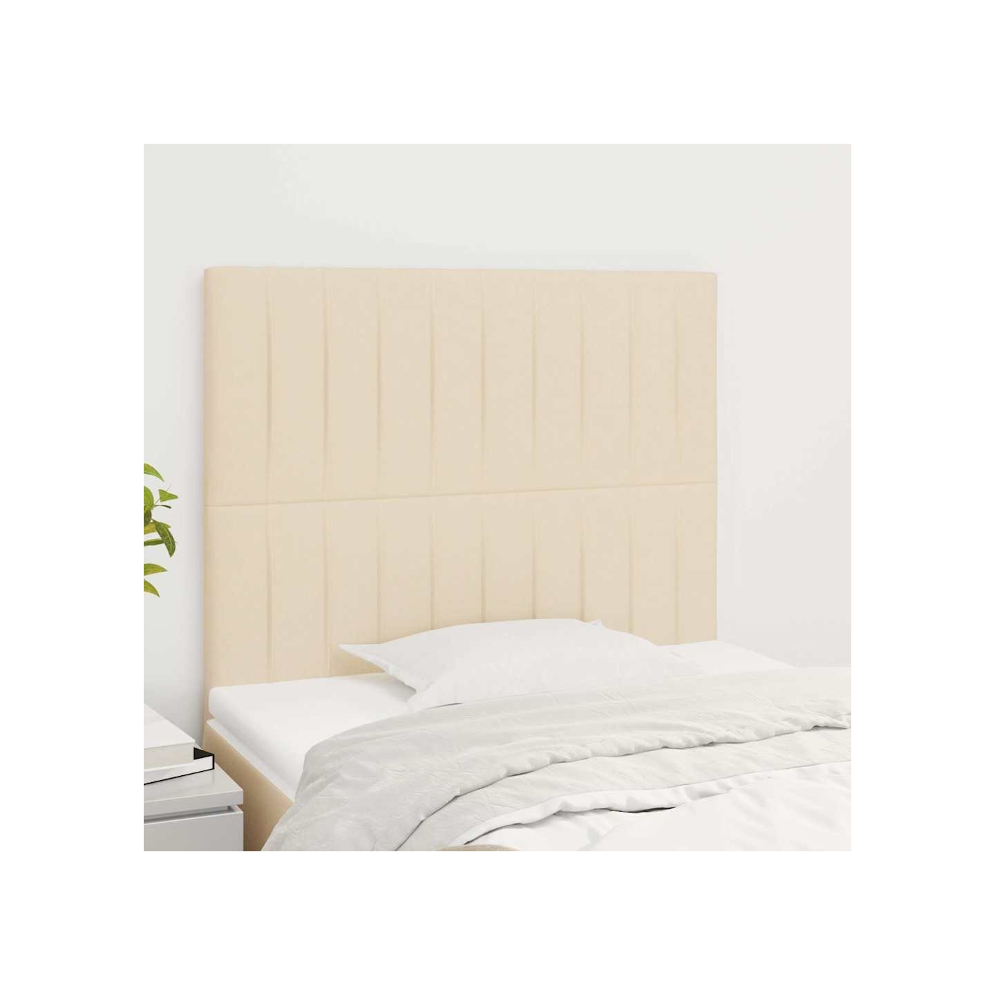 Tête de lit Crème 80x5x118/128 cm Tissu