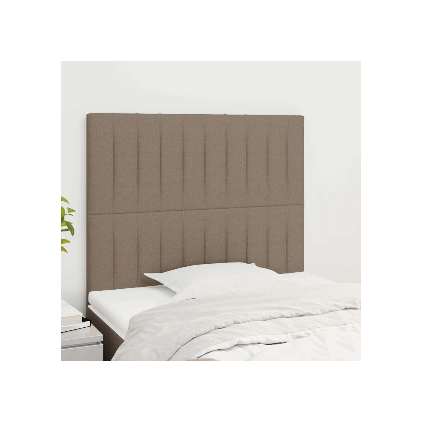 Tête de lit Taupe 100x5x118/128 cm Tissu