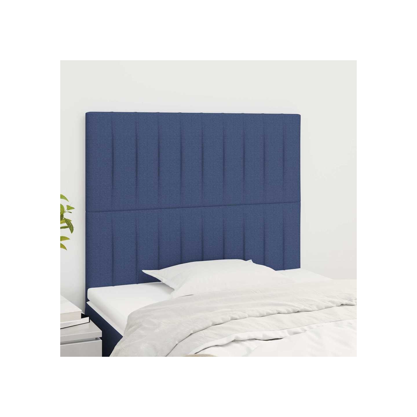 Tête de lit Bleu 100x5x118/128 cm Tissu