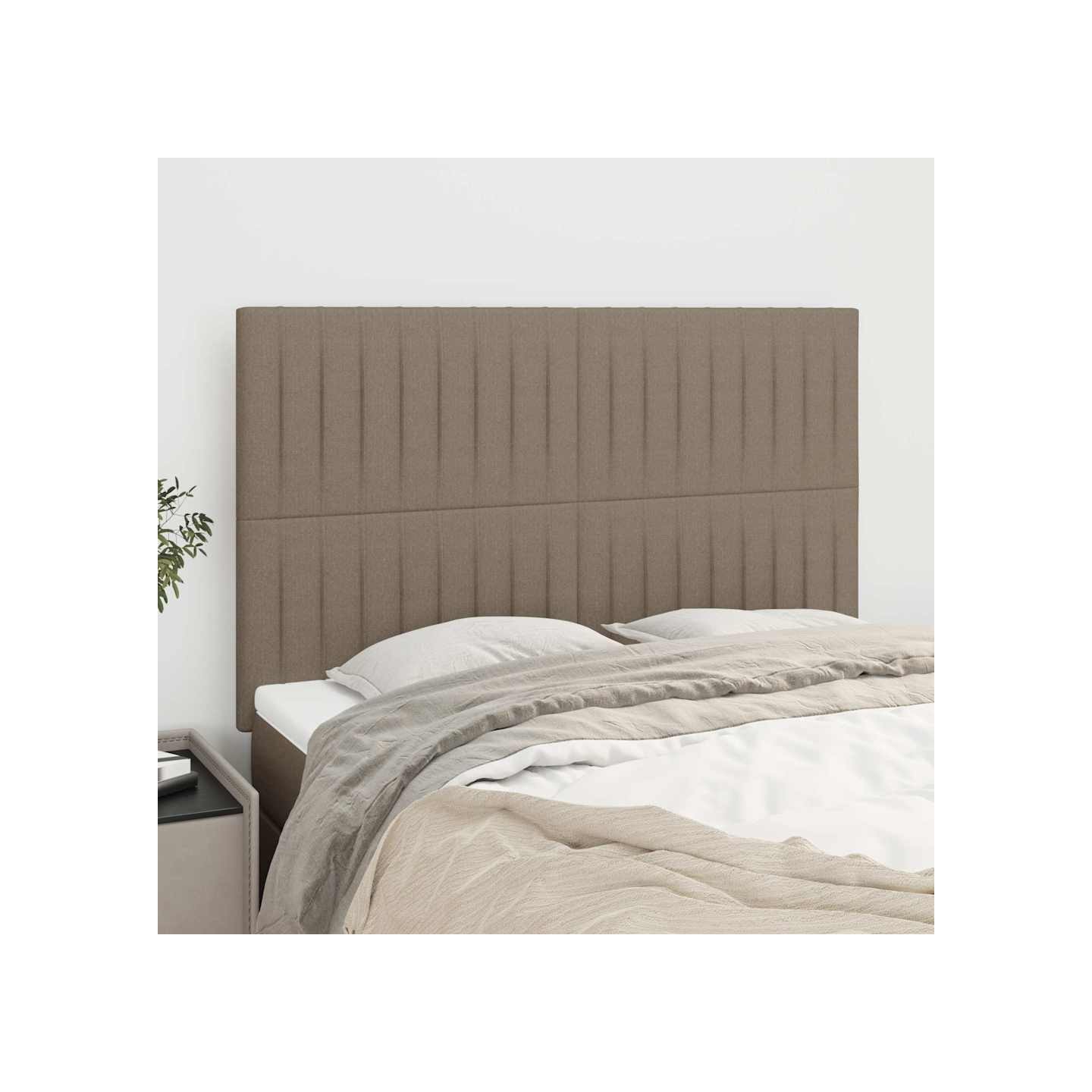 Tête de lit Taupe 144x5x118/128 cm Tissu
