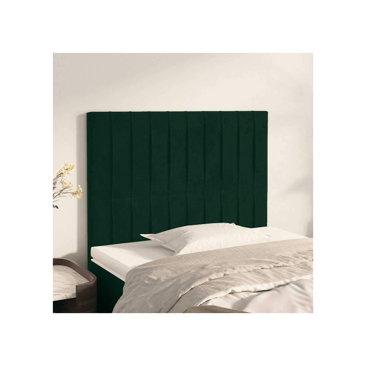 Tête de lit Vert foncé 80x5x118/128 cm Velours