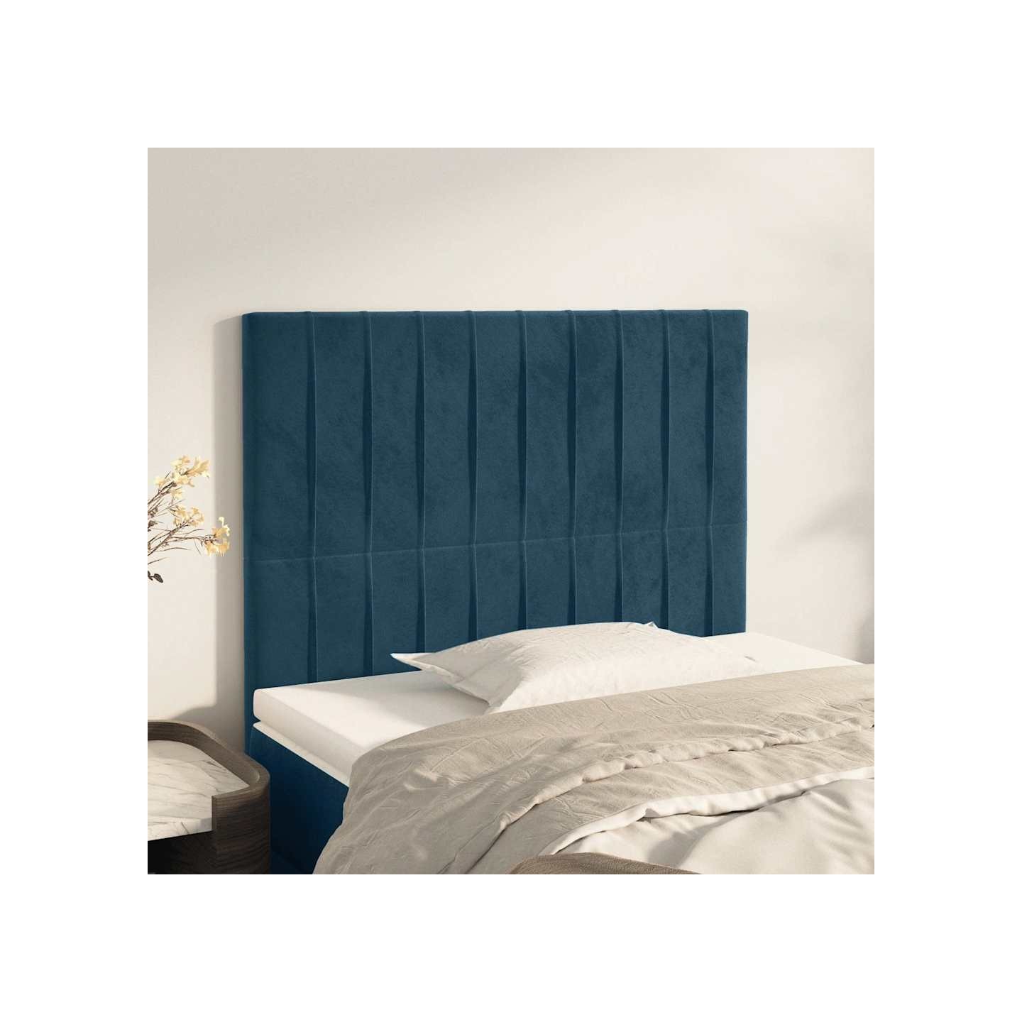Tête de lit Bleu foncé 80x5x118/128 cm Velours