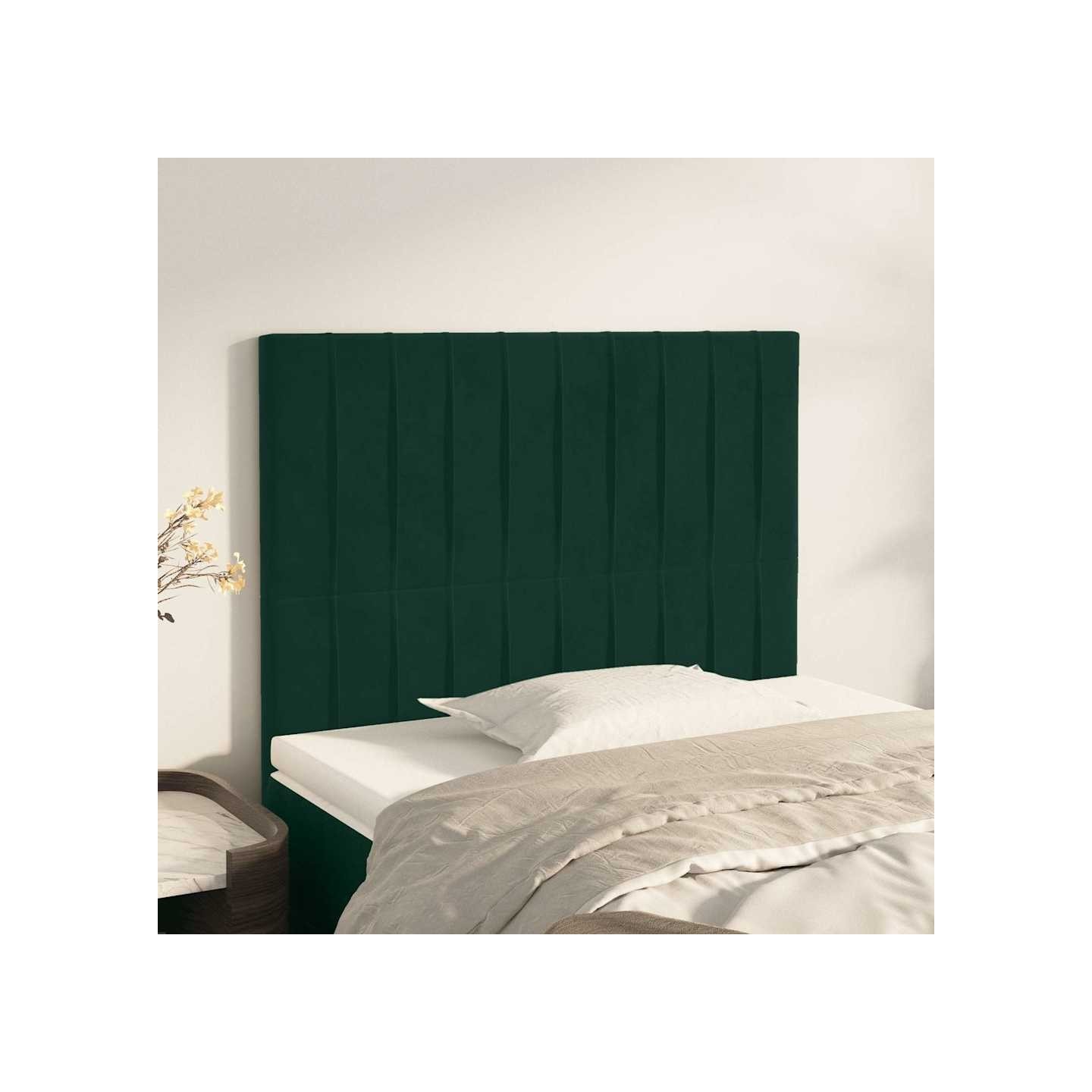 Tête de lit Vert foncé 100x5x118/128 cm Velours