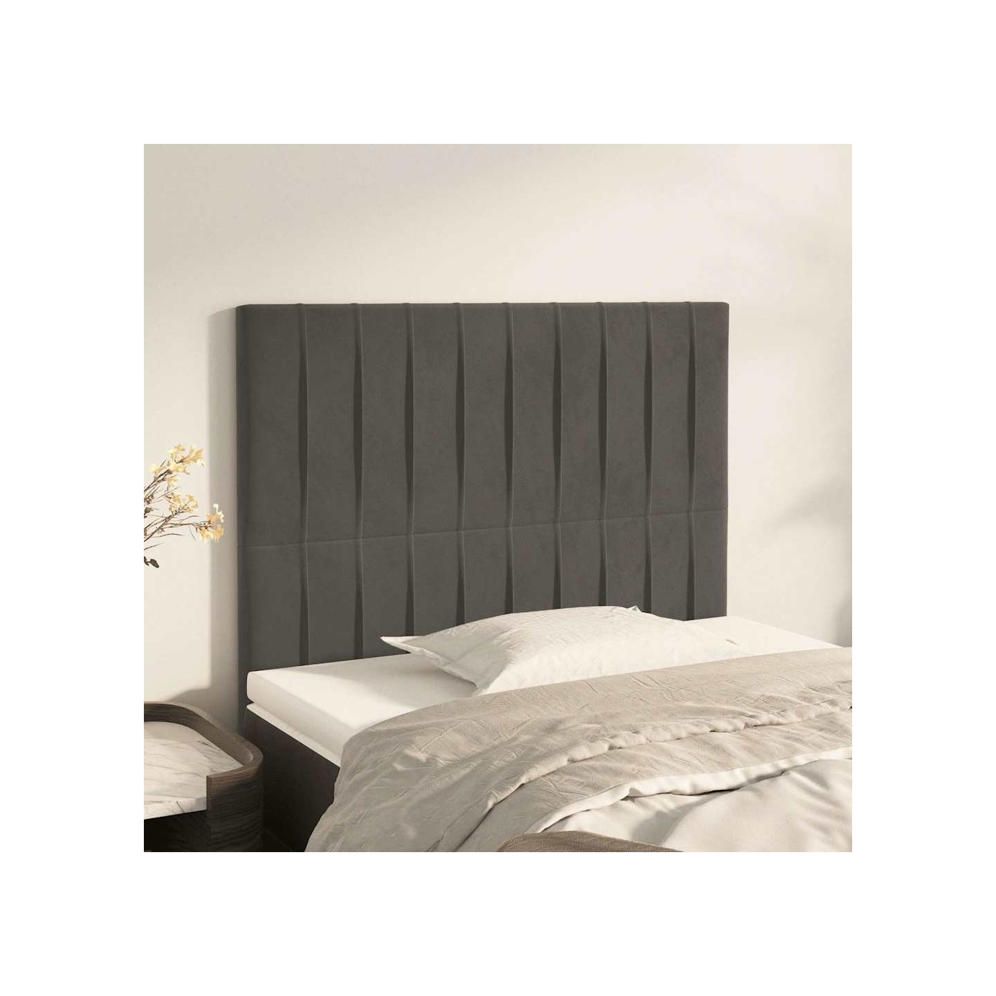 Tête de lit Gris foncé 90x5x118/128 cm Velours