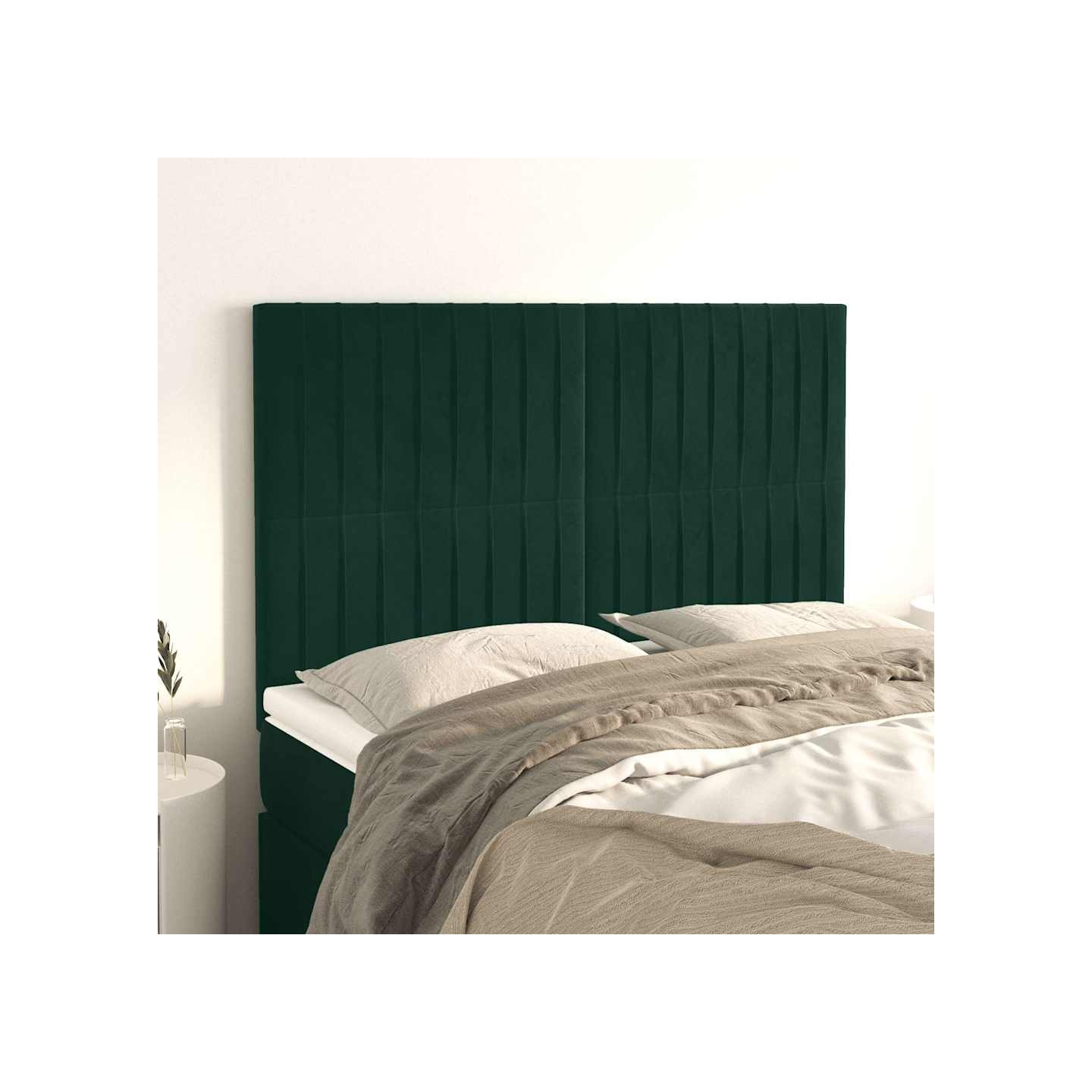 Tête de lit Vert foncé 144 x 5 x 118/128 cm Velours