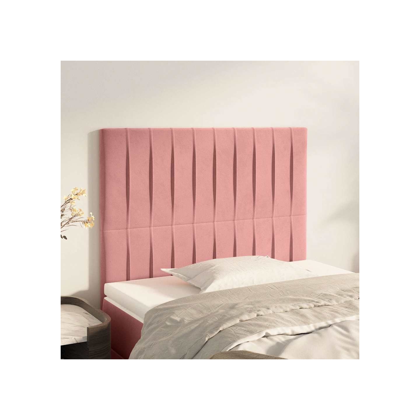 Tête de lit Rose 100x5x118/128 cm Velours