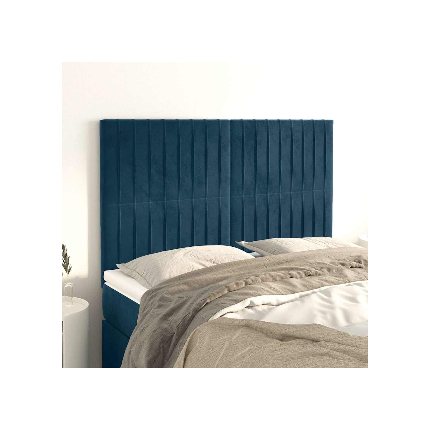 Tête de lit Bleu foncé 144 x 5 x 118/128 cm Velours