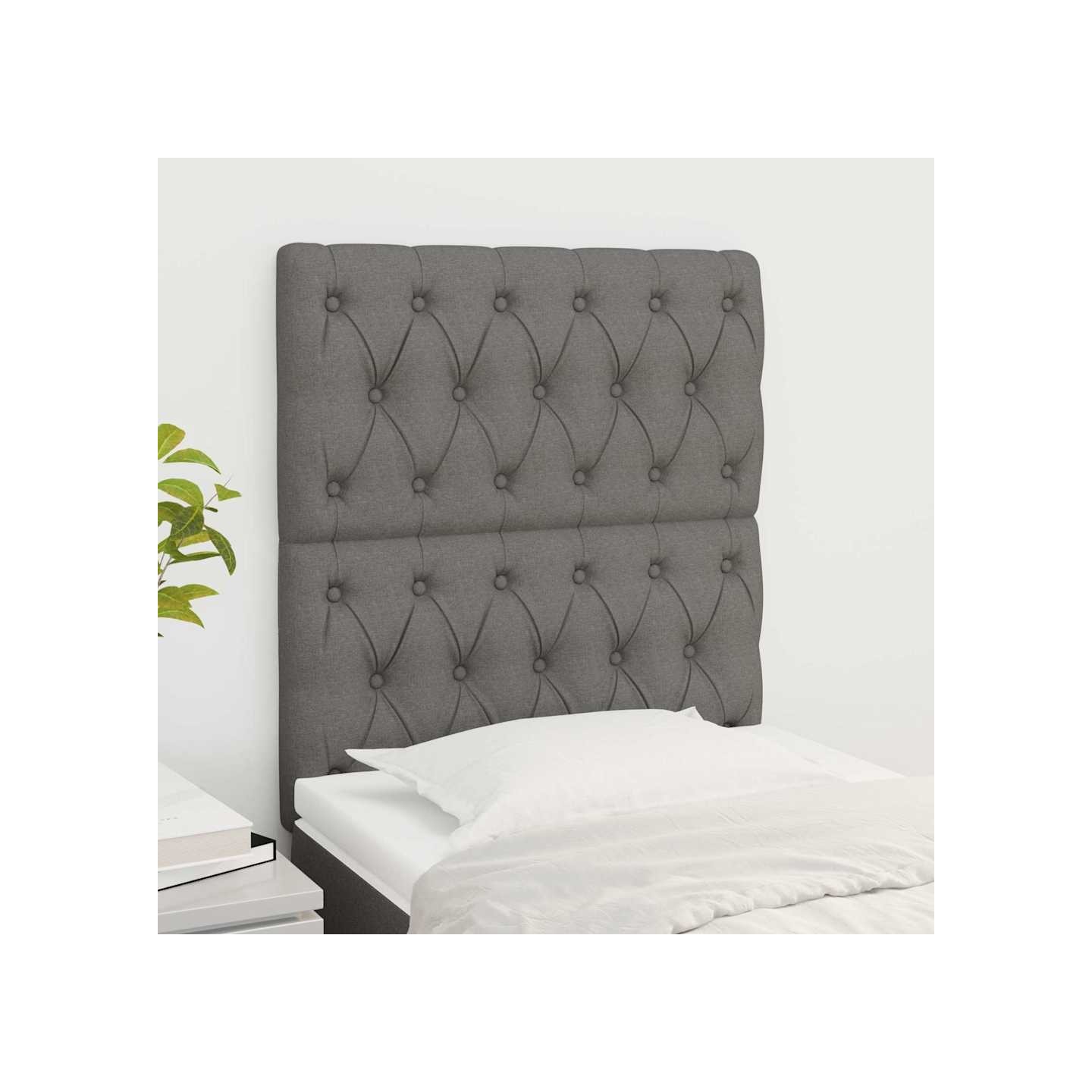 Tête de lit Gris foncé 80x7x118/128 cm Tissu