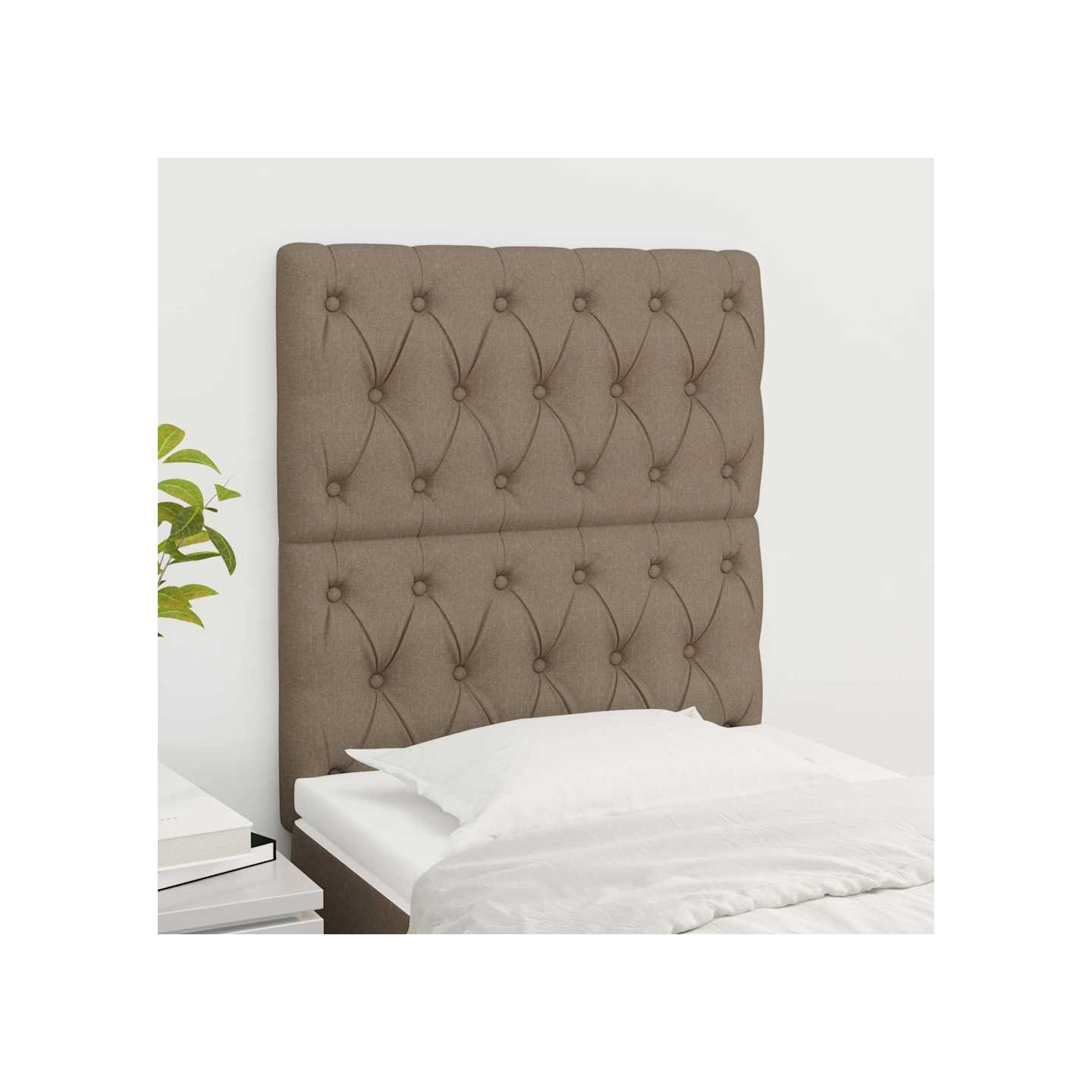 Tête de lit Taupe 80x7x118/128 cm Tissu