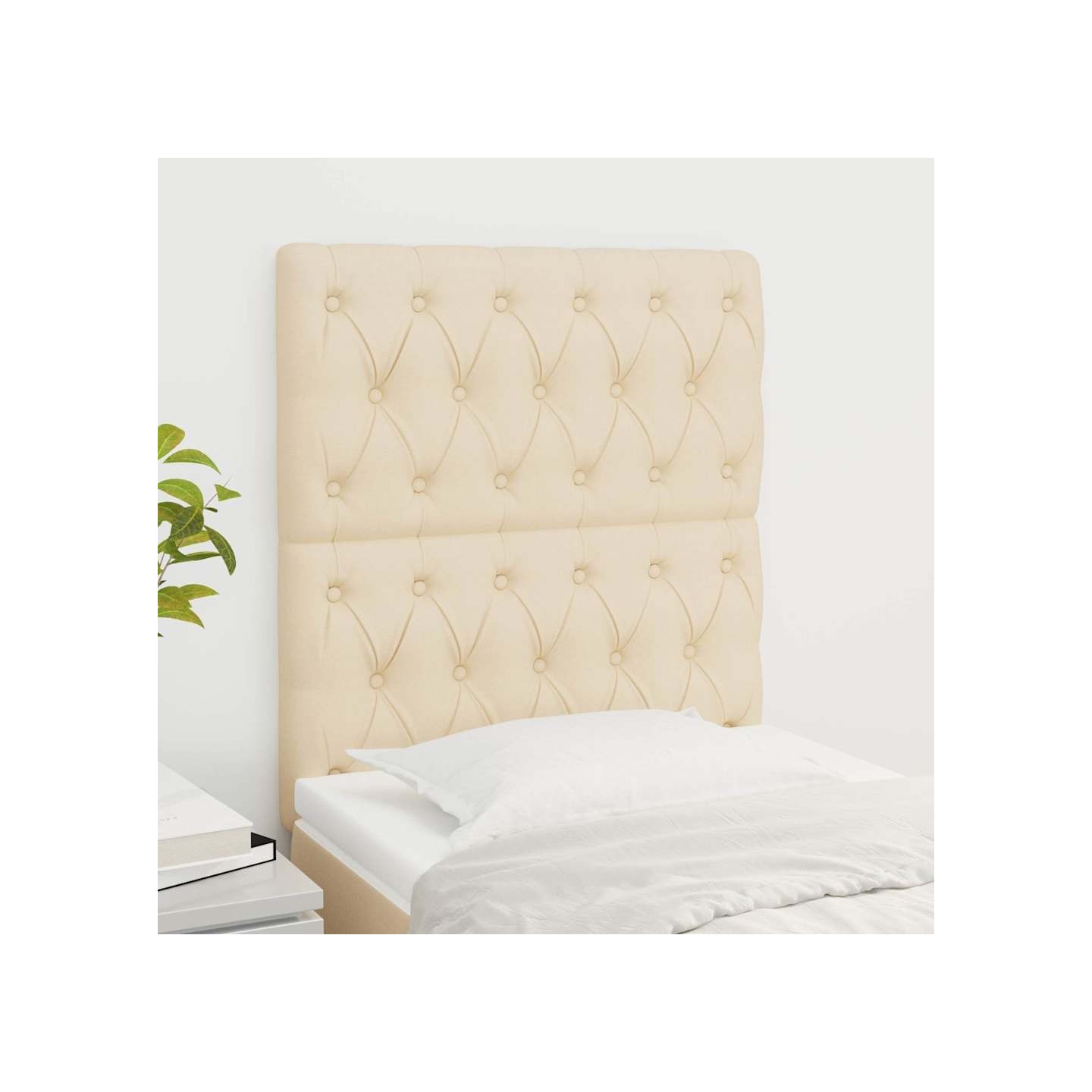 Tête de lit Crème 80x7x118/128 cm Tissu