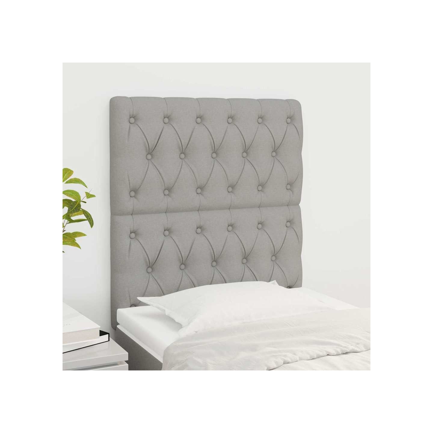 Tête de lit Gris clair 80x7x118/128 cm Tissu