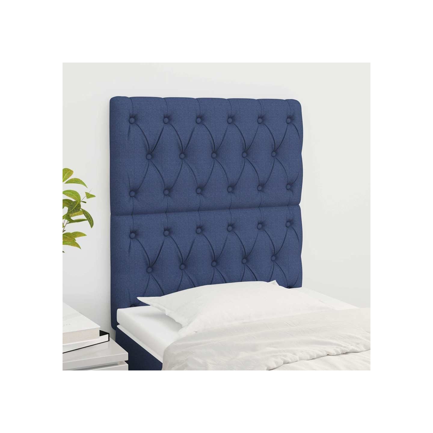 Tête de lit Bleu 80x7x118/128 cm Tissu