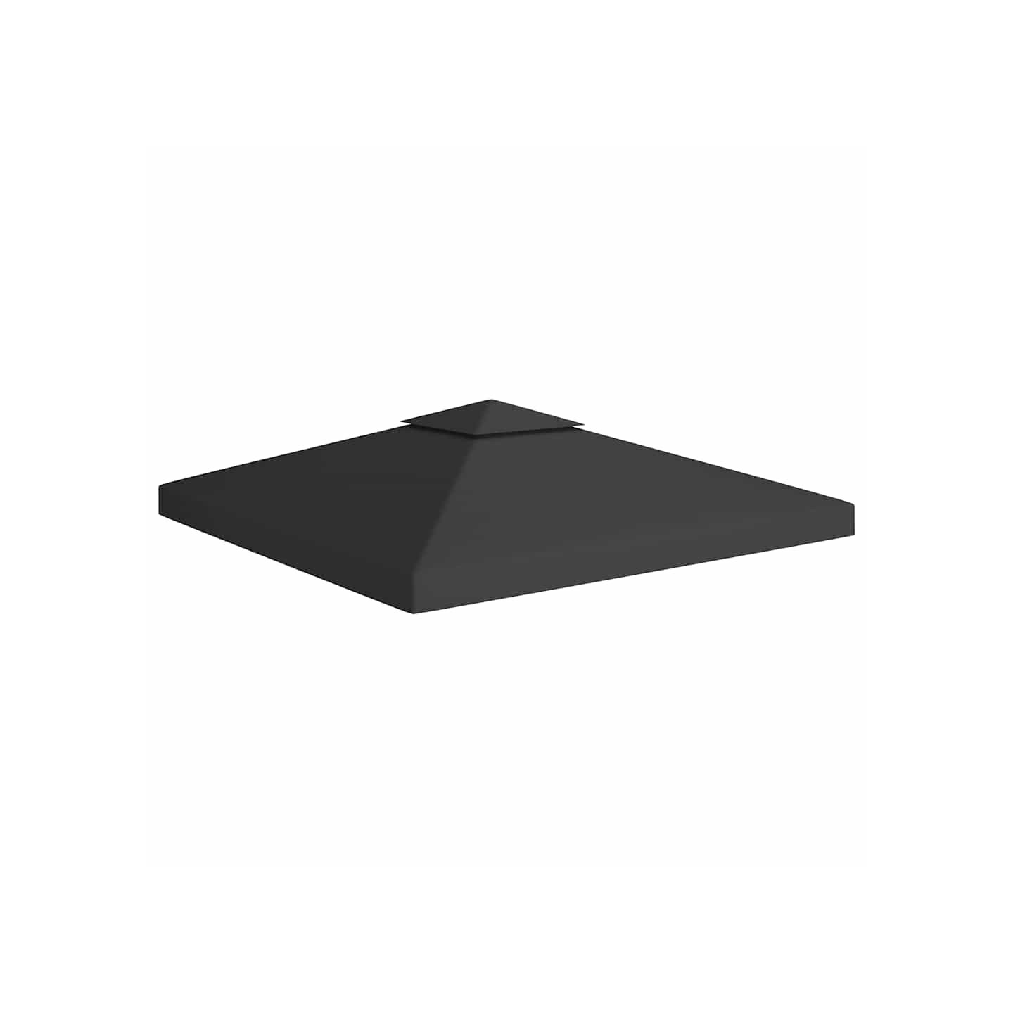 Toile de toit de belvédère 2 niveaux 310 g/m² 3x3 m Noir