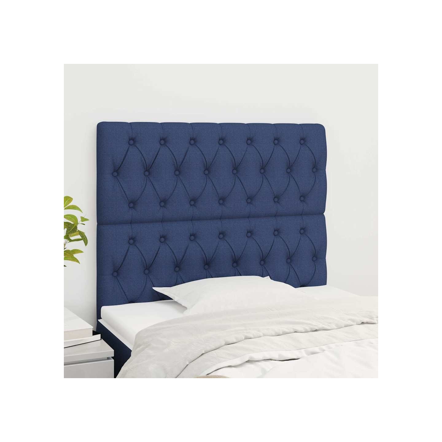 Tête de lit Bleu 90x7x118/128 cm Tissu