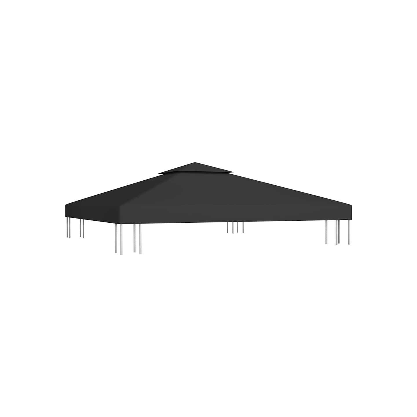 Toile de toit de belvédère 2 niveaux 310 g/m² 3x3 m Noir