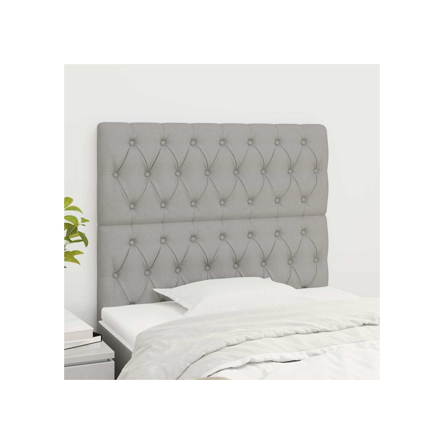 Tête de lit Gris clair 100x7x118/128 cm Tissu