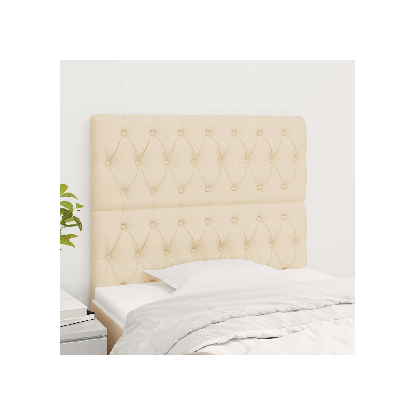 Tête de lit Crème 100x7x118/128 cm Tissu