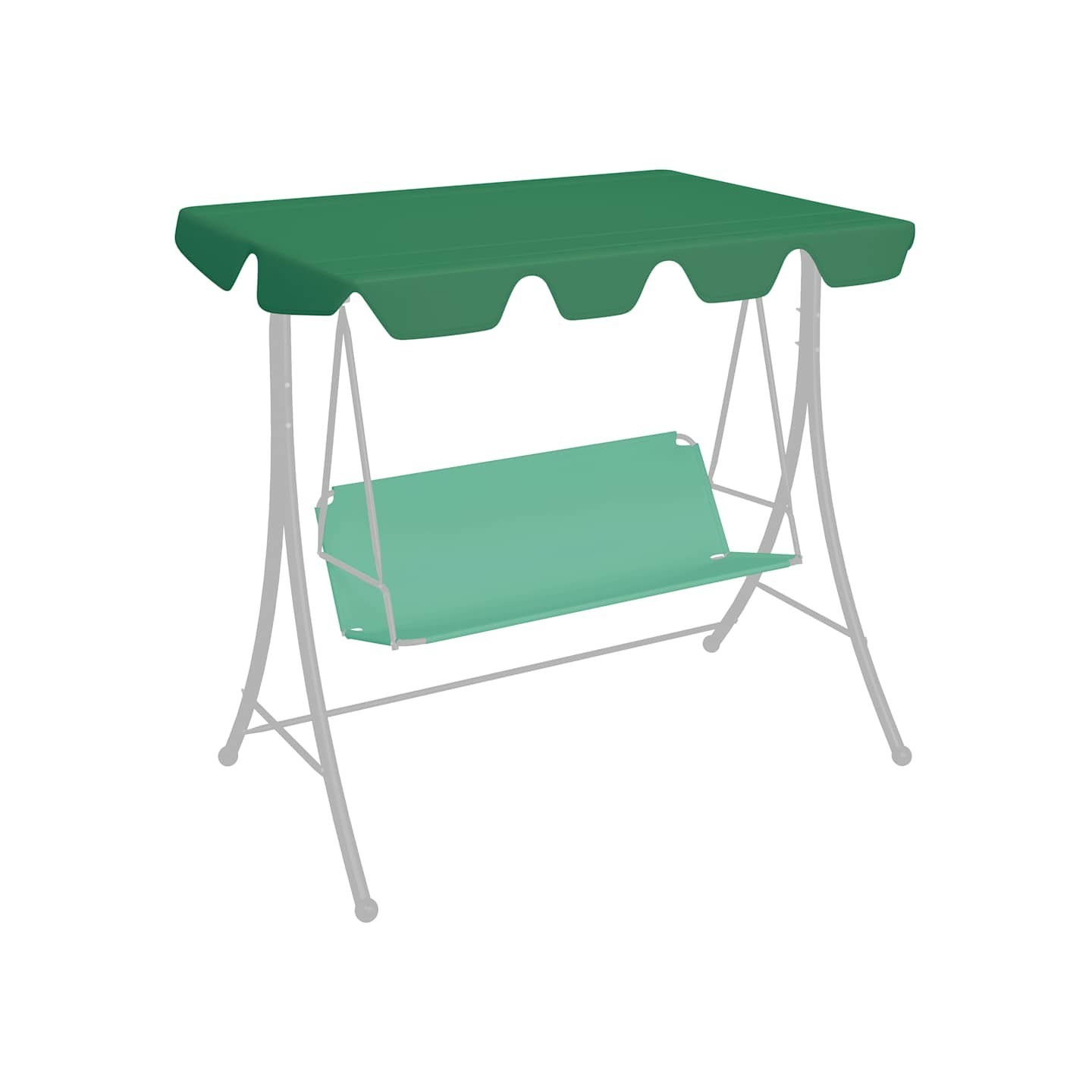 Toit de rechange de balançoire vert 188/168x145/110 cm