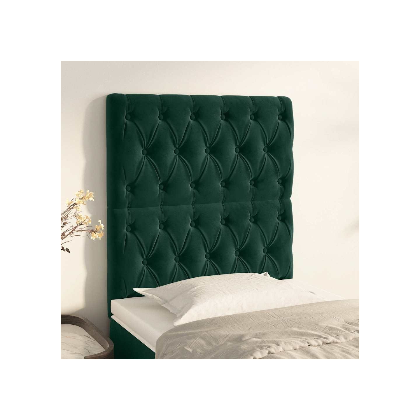 Tête de lit Vert foncé 80x7x118/128 cm Velours
