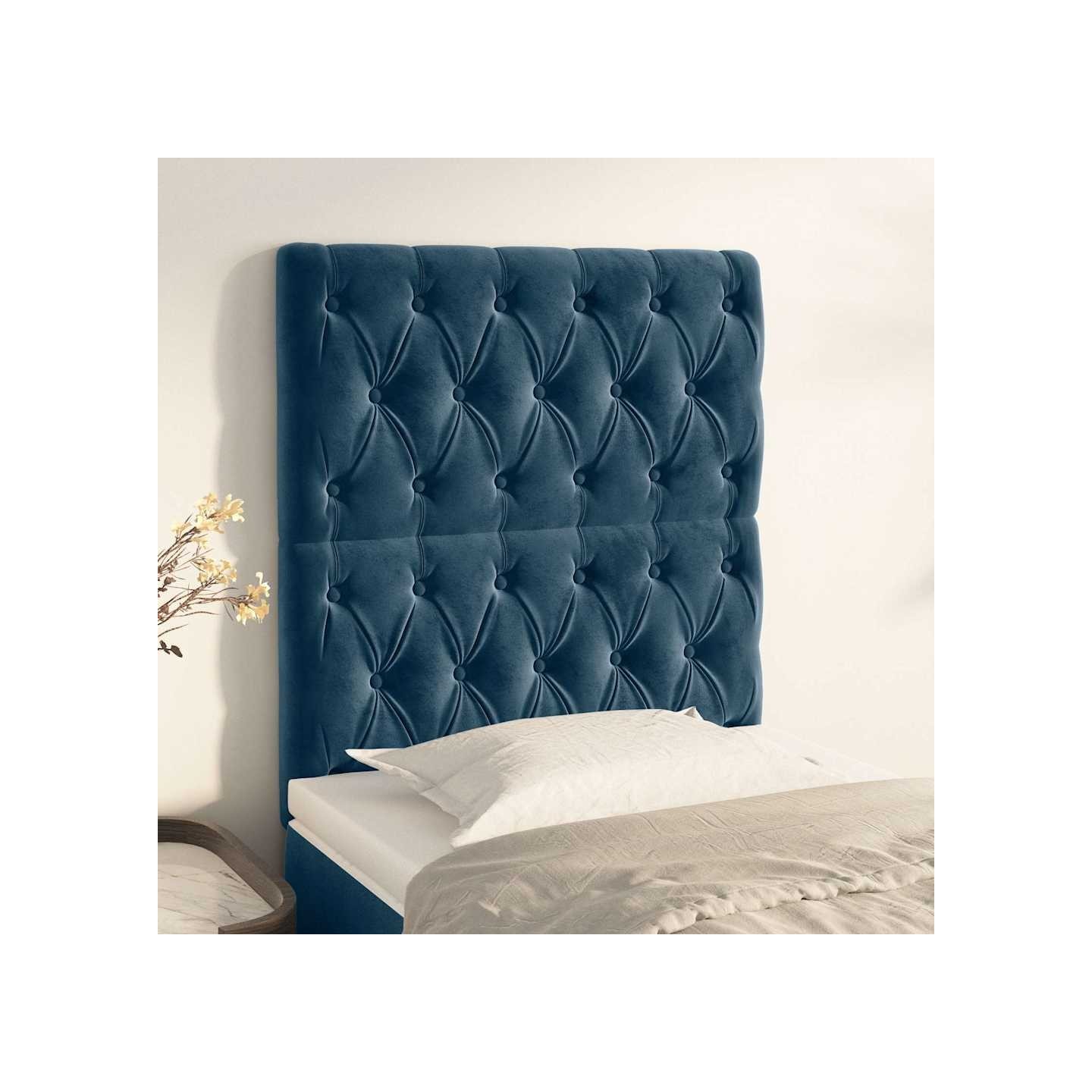 Tête de lit Bleu foncé 80x7x118/128 cm Velours