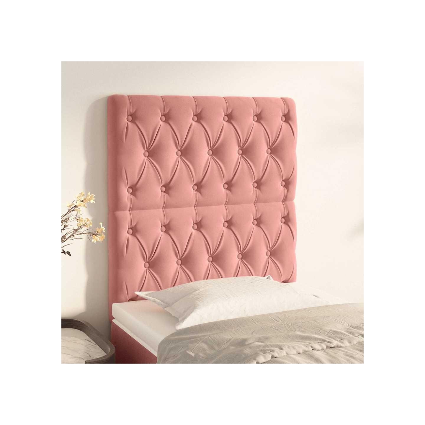 Tête de lit Rose 80x7x118/128 cm Velours