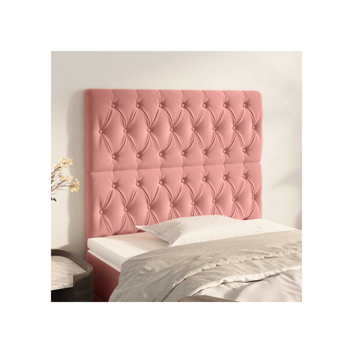 Tête de lit Rose 90x7x118/128 cm Velours