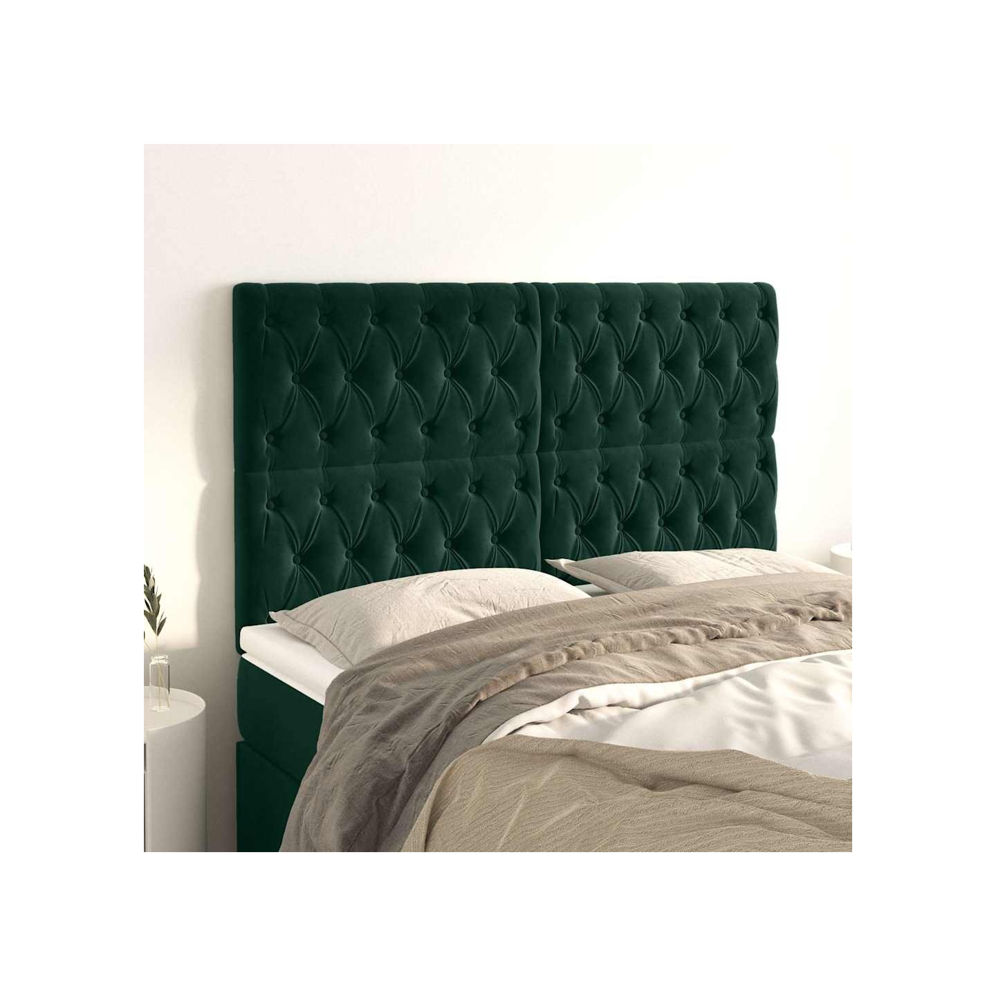Tête de lit Vert foncé 160x7x118/128 cm Velours