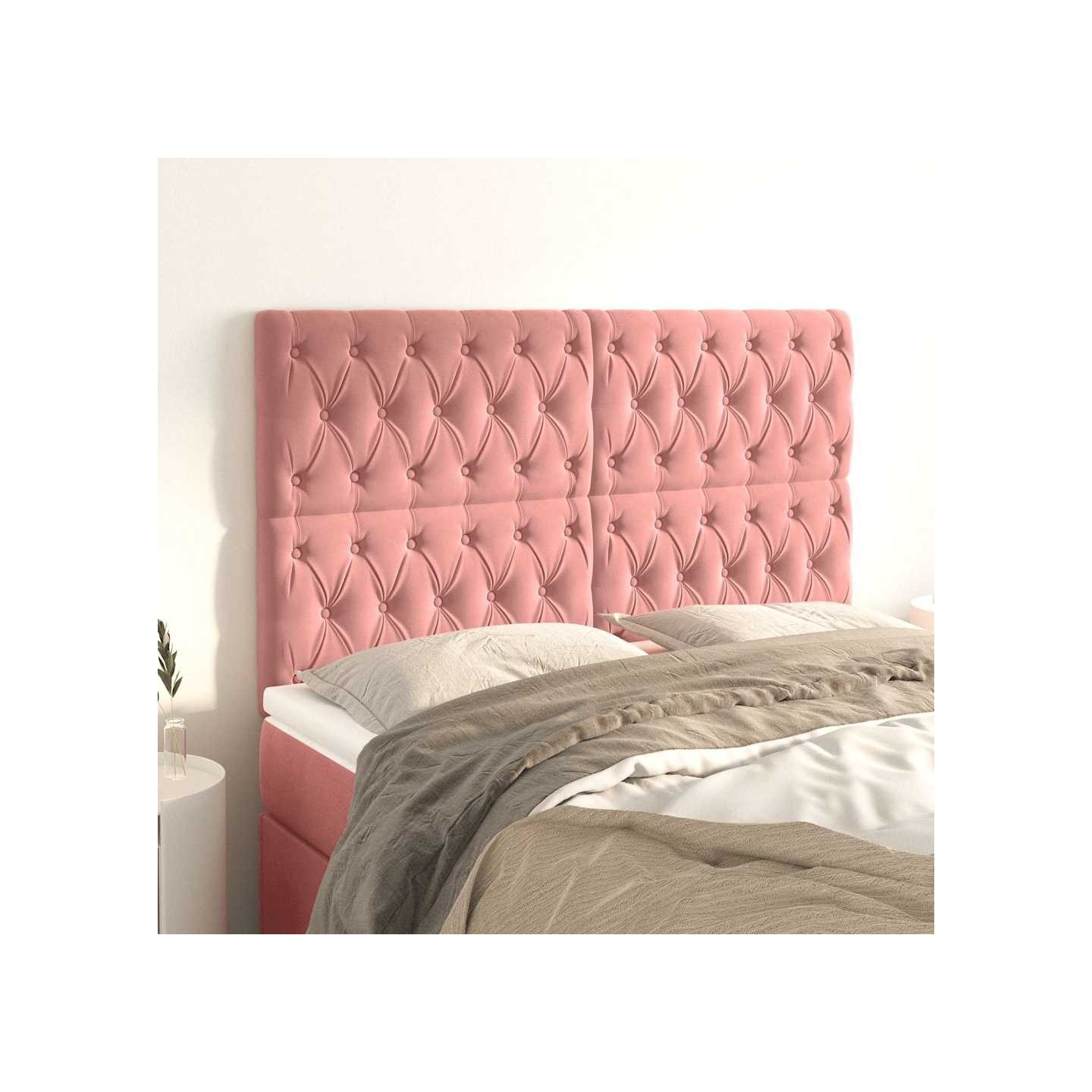 Tête de lit Rose 160x7x118/128 cm Velours