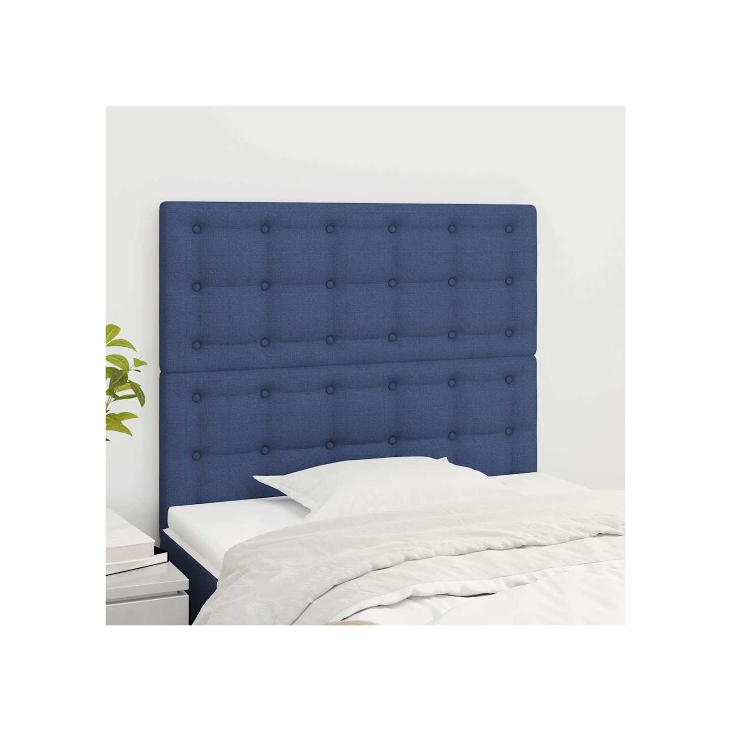 Tête de lit Bleu 80x5x118/128 cm Tissu