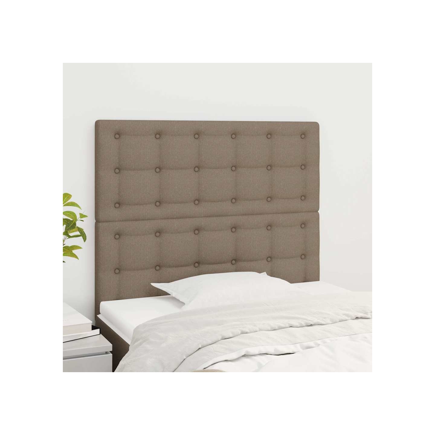 Tête de lit Taupe 100x5x118/128 cm Tissu