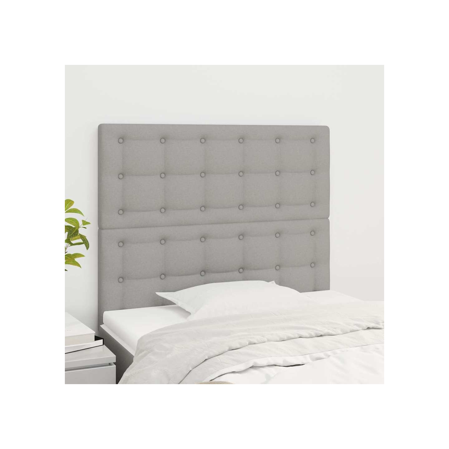 Tête de lit Gris clair 100x5x118/128 cm Tissu