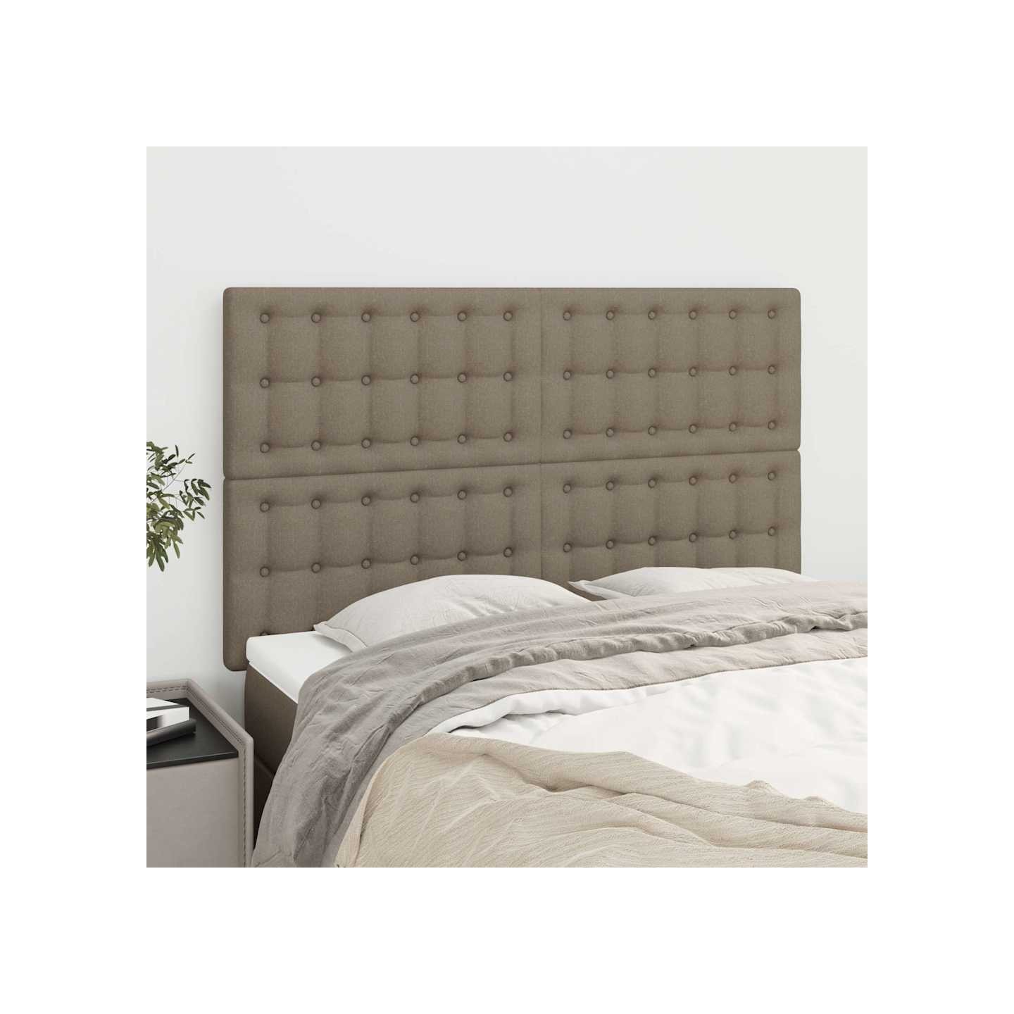 Tête de lit Taupe 144x5x118/128 cm Tissu