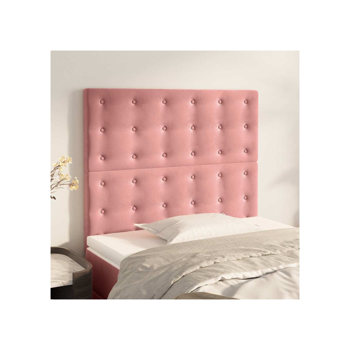 Tête de lit Rose 90x5x118/128 cm Velours