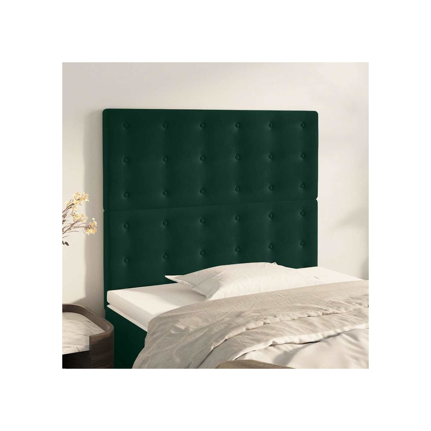 Tête de lit Vert foncé 80x5x118/128 cm Velours