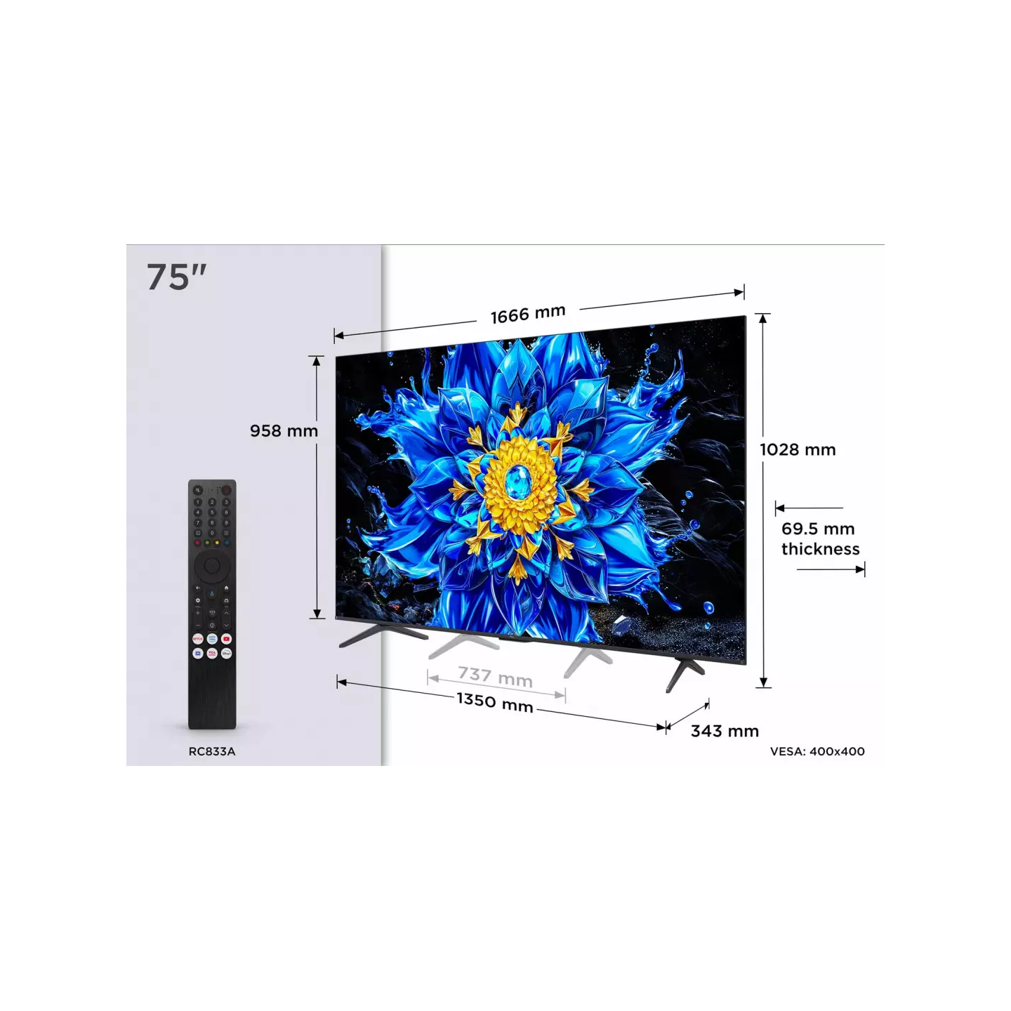 TV Mini LED TCL 75P89L 75" 4K 144 Hz Google TV | Nimestore