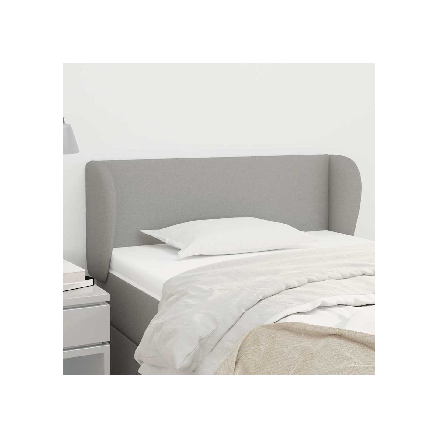 Tête de lit avec oreilles Gris clair 83x23x78/88 cm Tissu