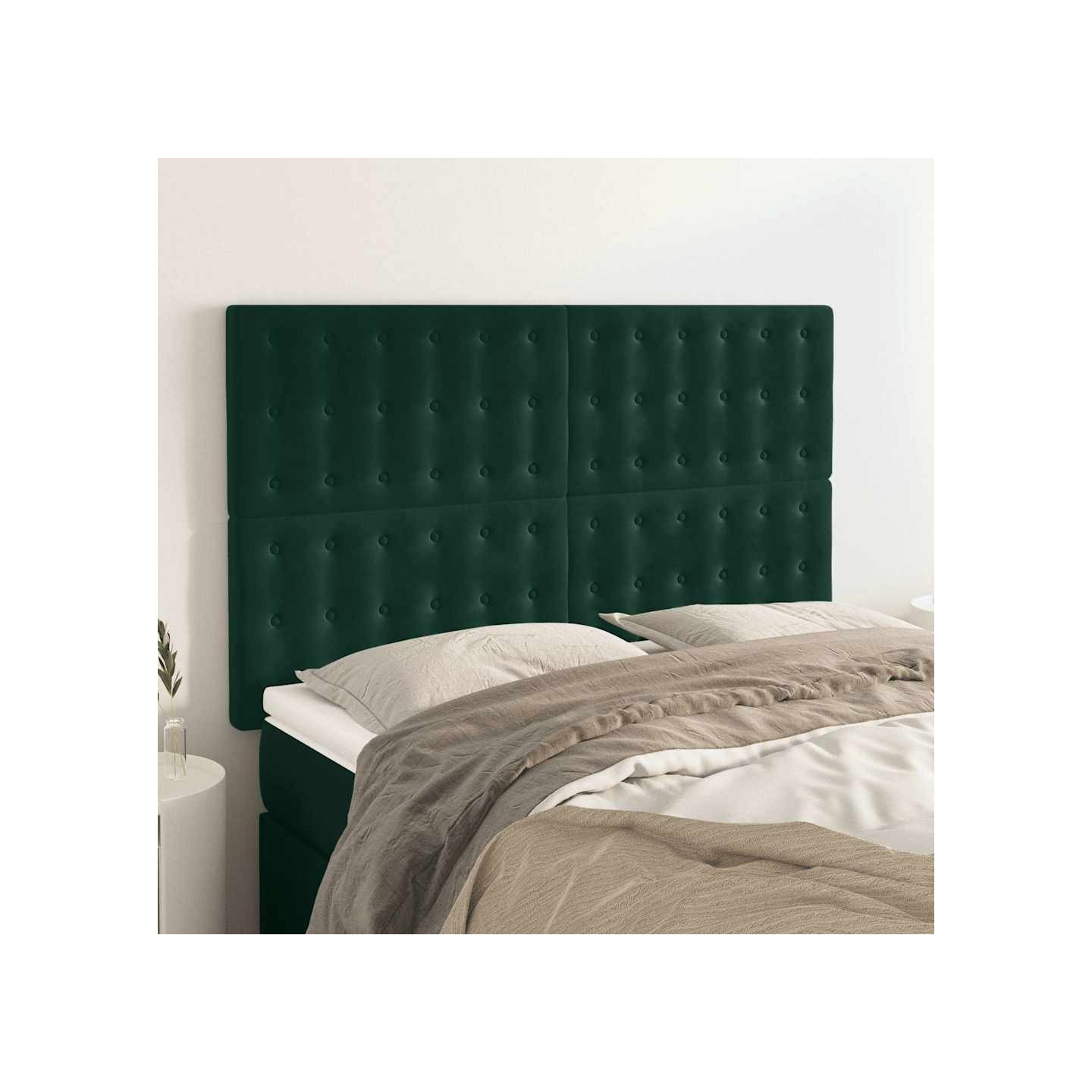 Tête de lit Vert foncé 144 x 5 x 118/128 cm Velours